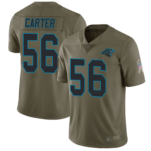 Carolina Panthers Limited Olive Men Jermaine Carter Jersey NFL Football #56 2017 Salute to Service->carolina panthers->NFL Jersey